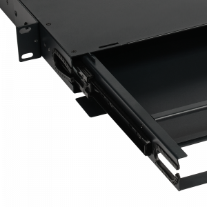 Патч-панель на 4 кассеты и адаптерные планки MCS, 19''/ 1U, выдвижная, черная